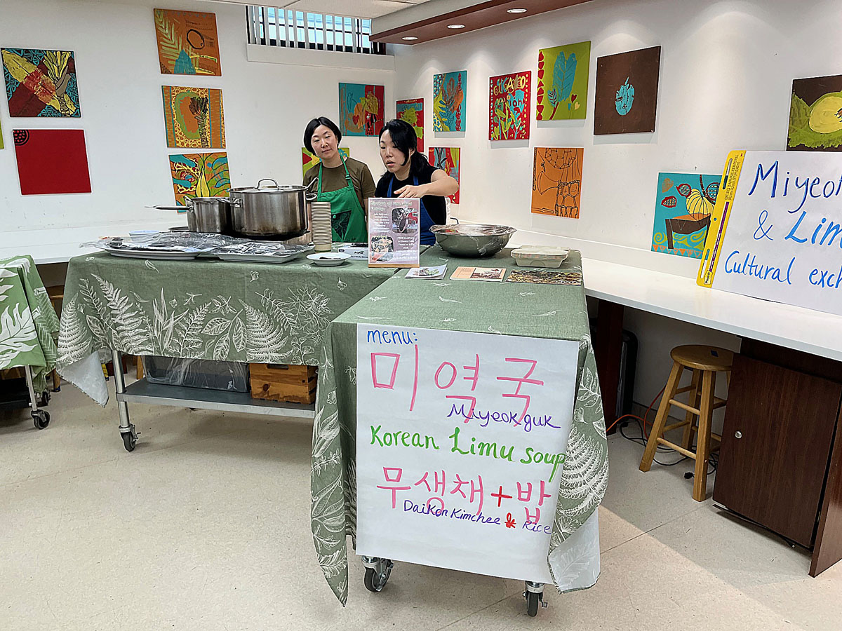 Korean soup demonstration at Roots Café