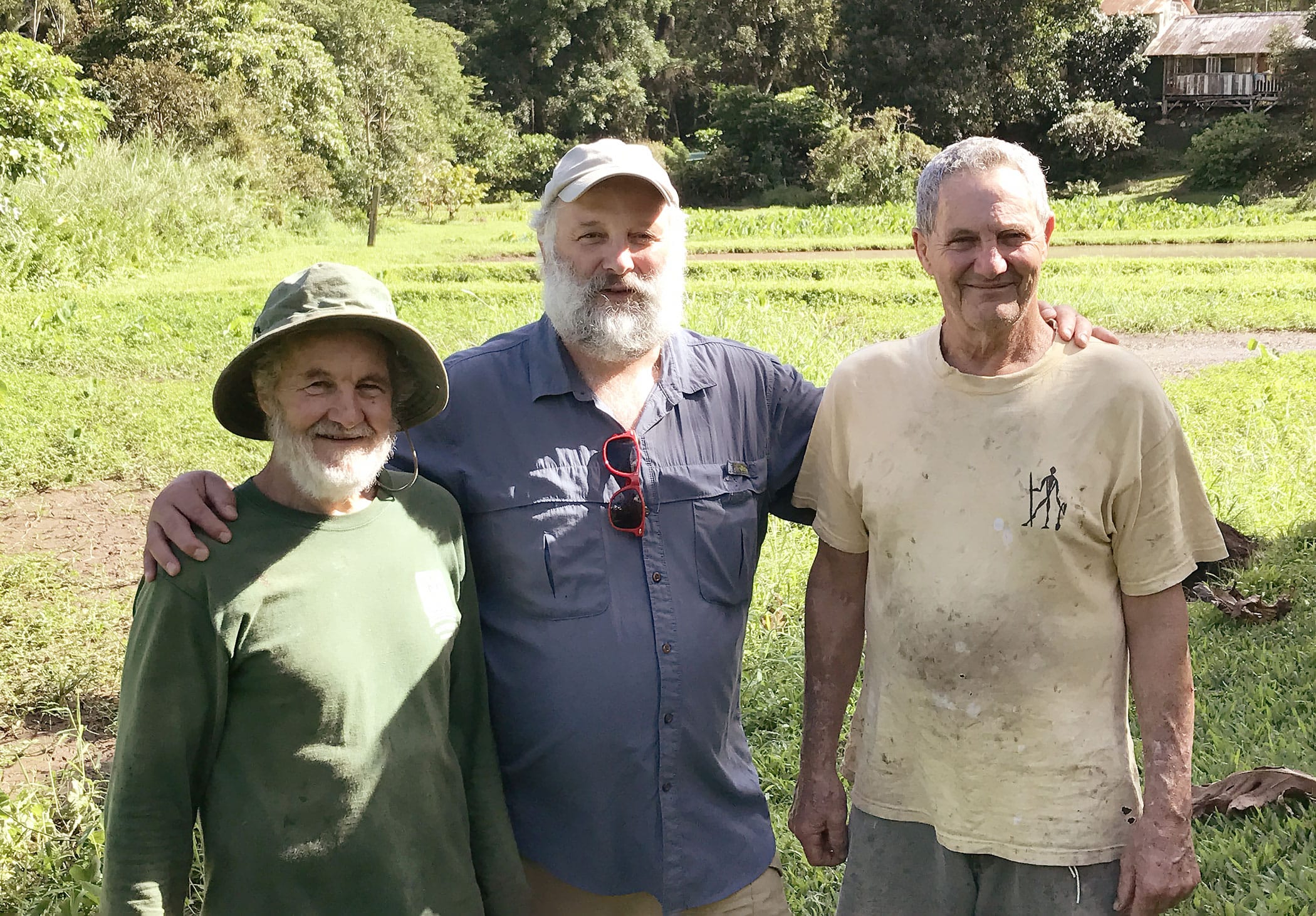 Paul Reppun, Charlie Reppun and Kevin Scribner at Waianu Farm